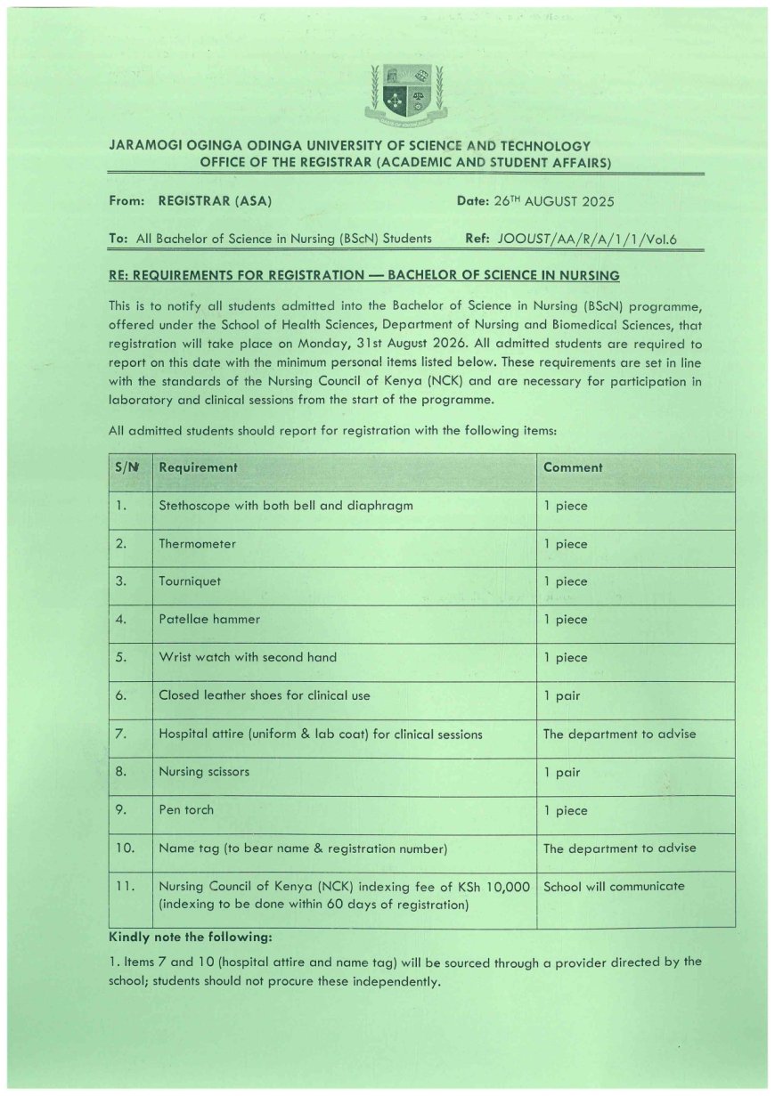 Requirements for Registration – Bachelor of Science in Nursing (BScN) Students